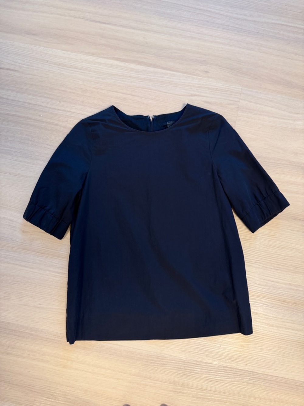 COS Navy Short-Sleeve Top